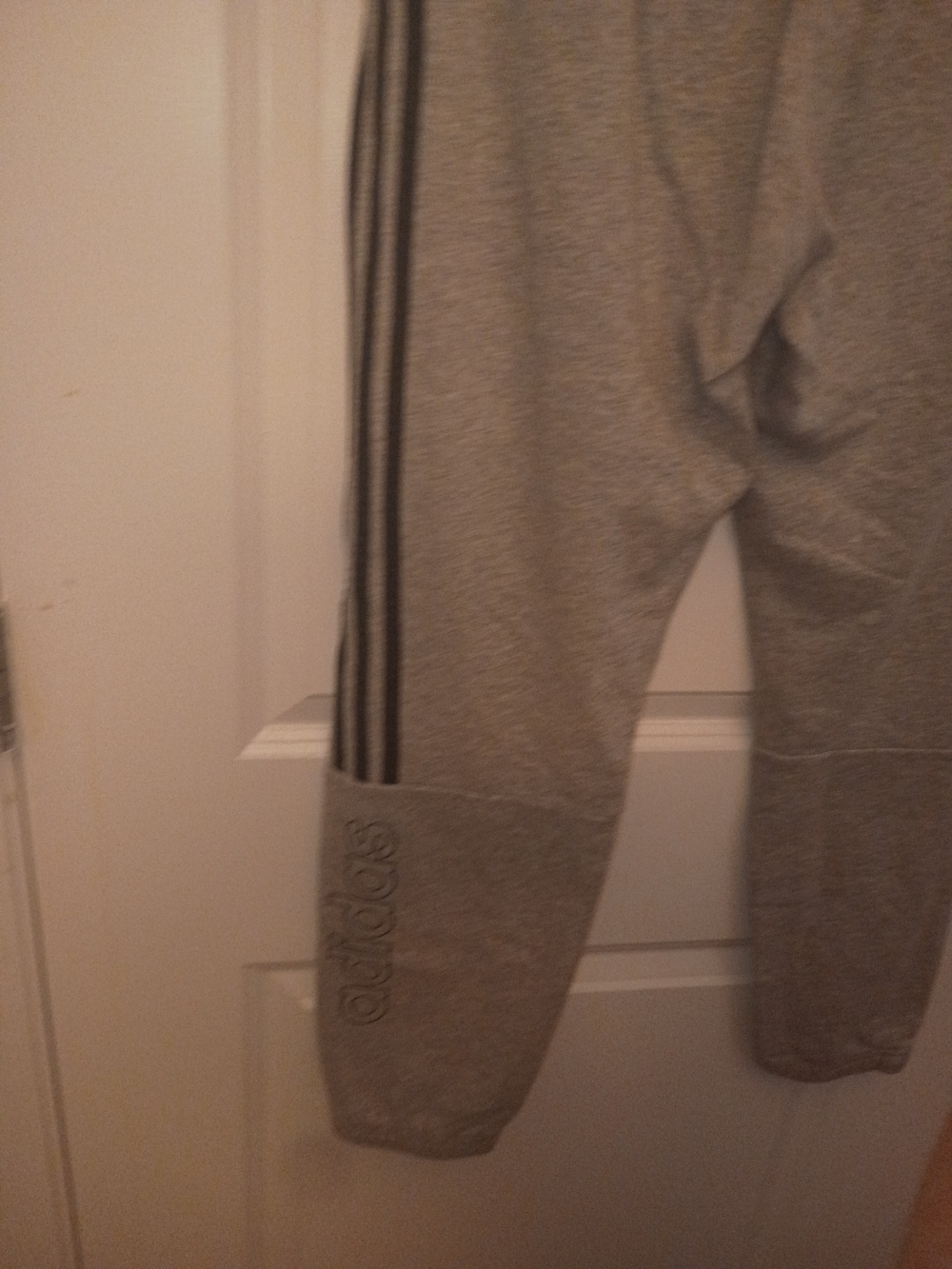 adidas Gray SweatPants with Black Side Stripes - Picture 6 of 7